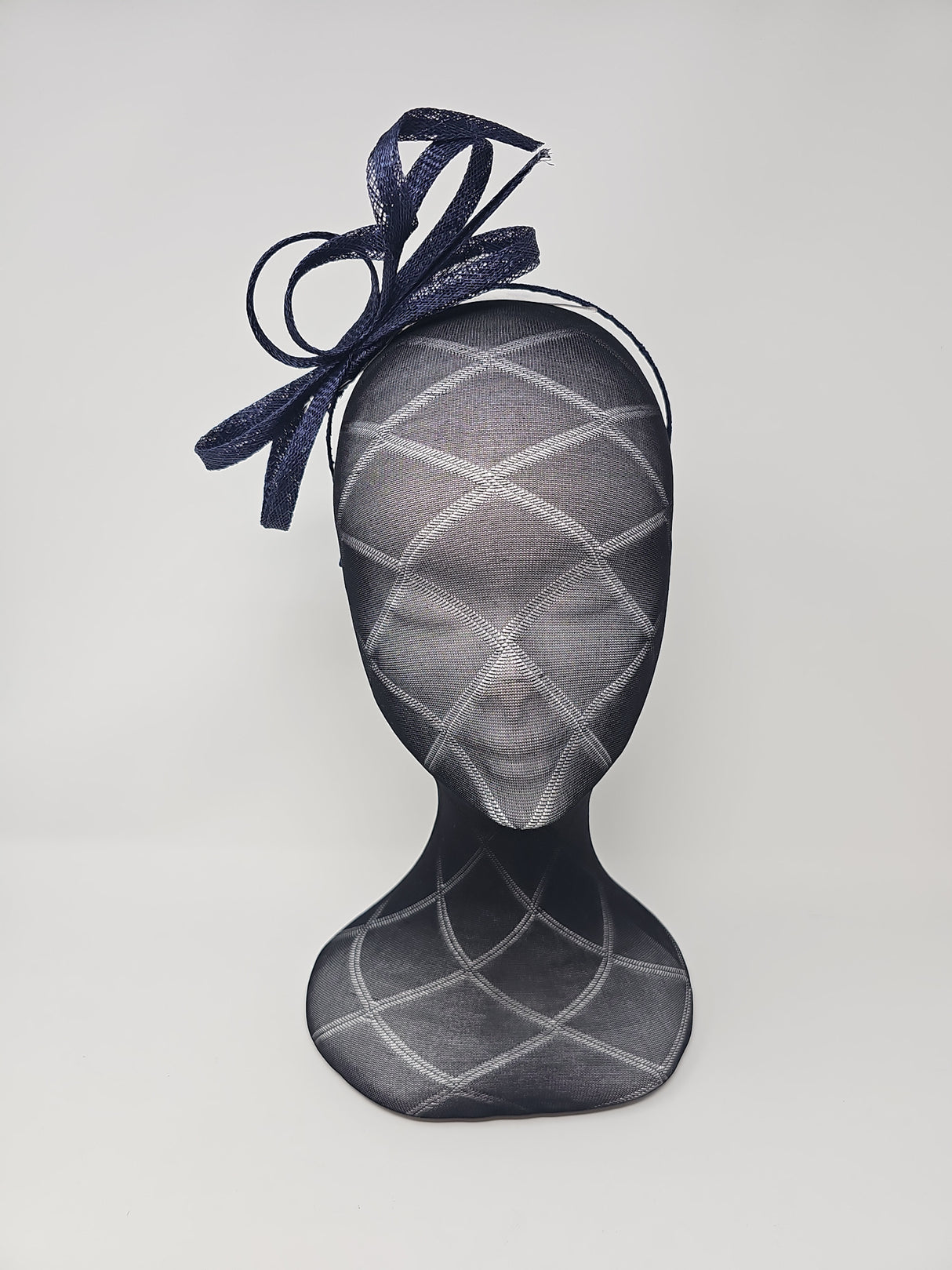 Navy Bow Loop Hairband Fascinator