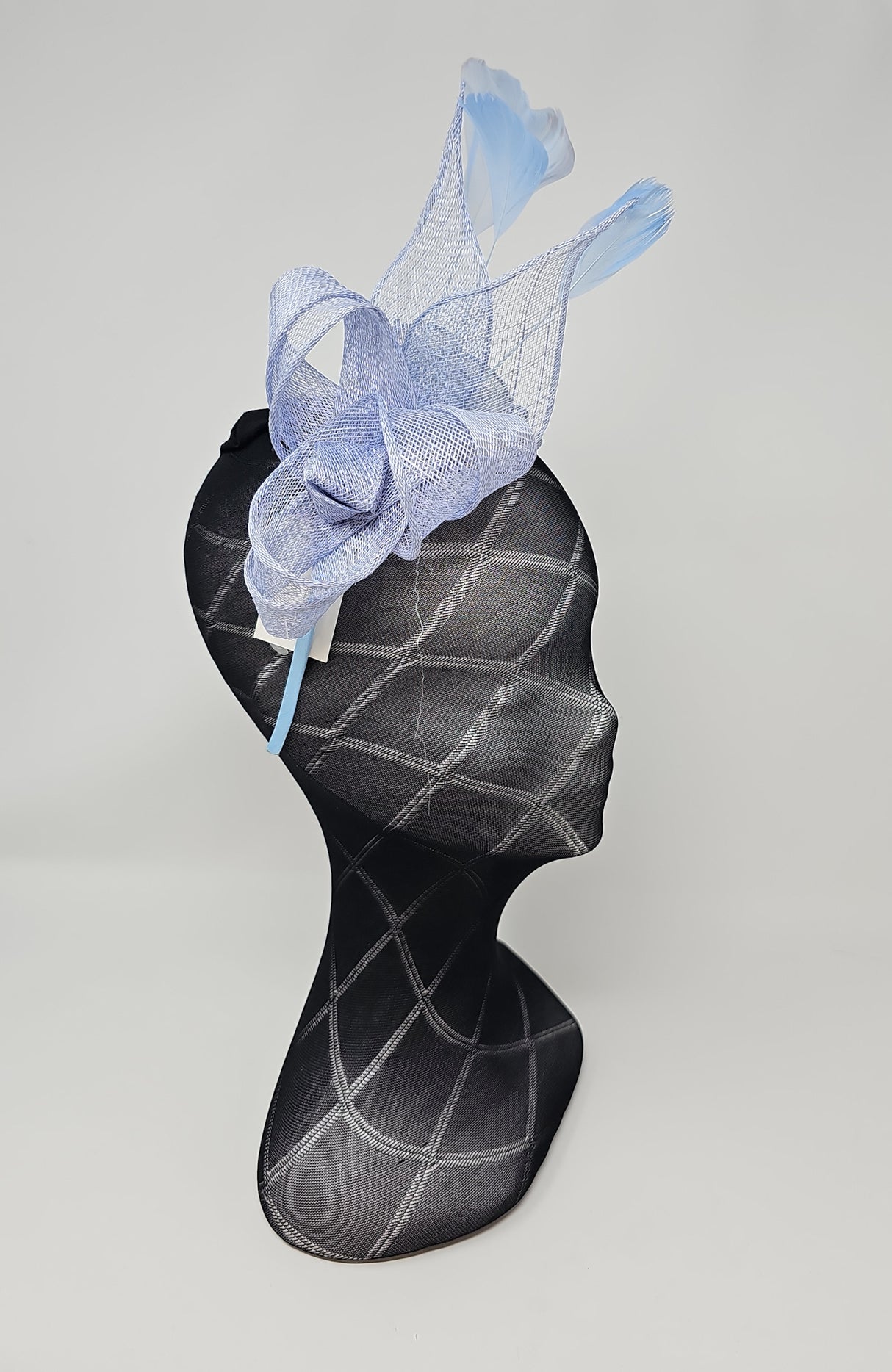 Sky Blue Knot Feather Fascinator