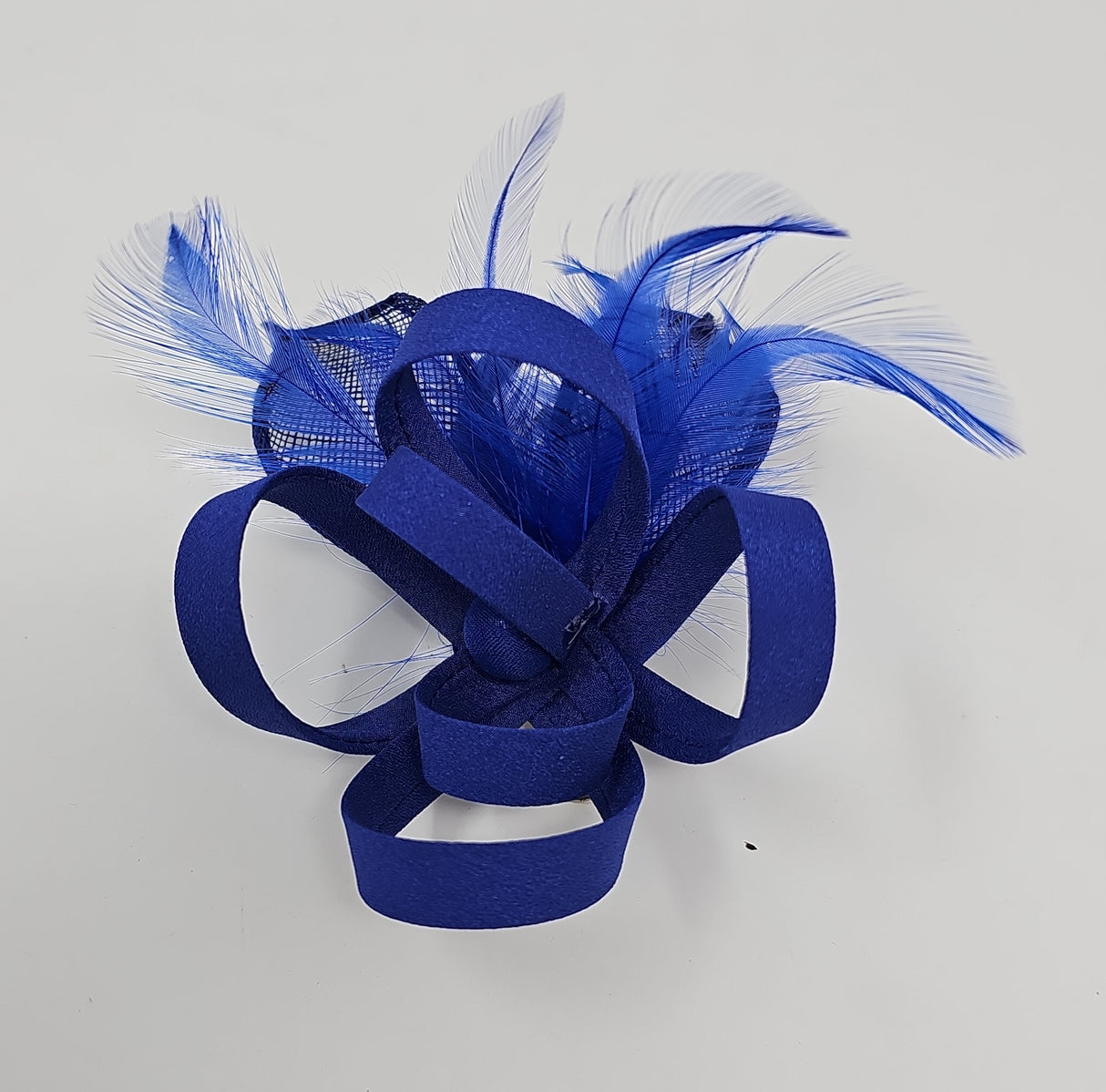 Cobalt Blue Feather Looped Hair Clip