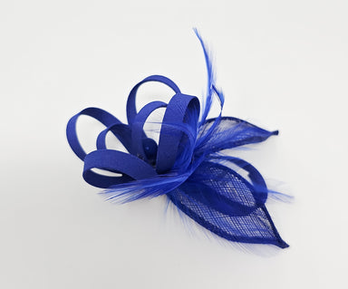 Cobalt Blue Feather Looped Hair Clip
