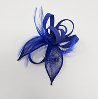 Cobalt Blue Feather Looped Hair Clip