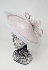 Pearl Silver Flower Looped Disc Large  Fascinator