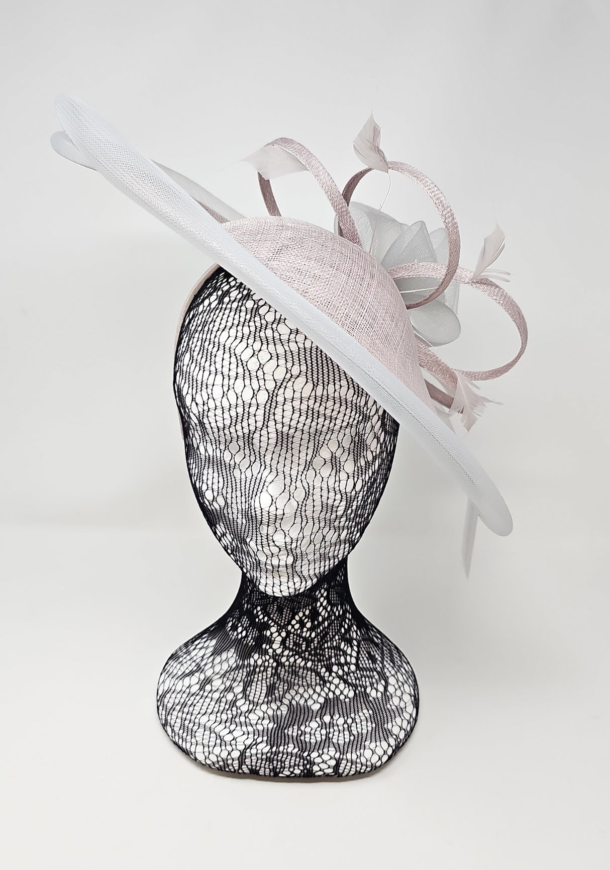 Pearl Silver Flower Looped Disc Large  Fascinator