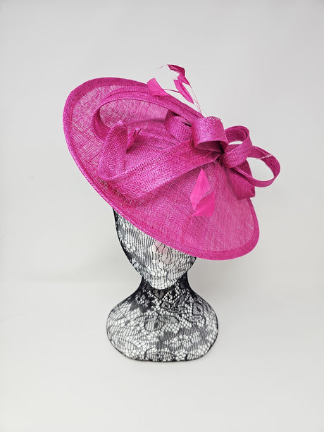 Magenta Pink Oval Disc Hairband Fascinator