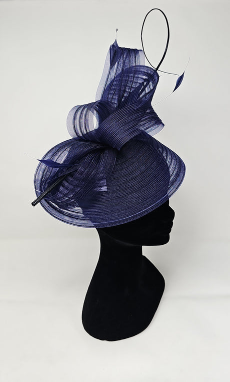 Navy Layered Looped Fascinator