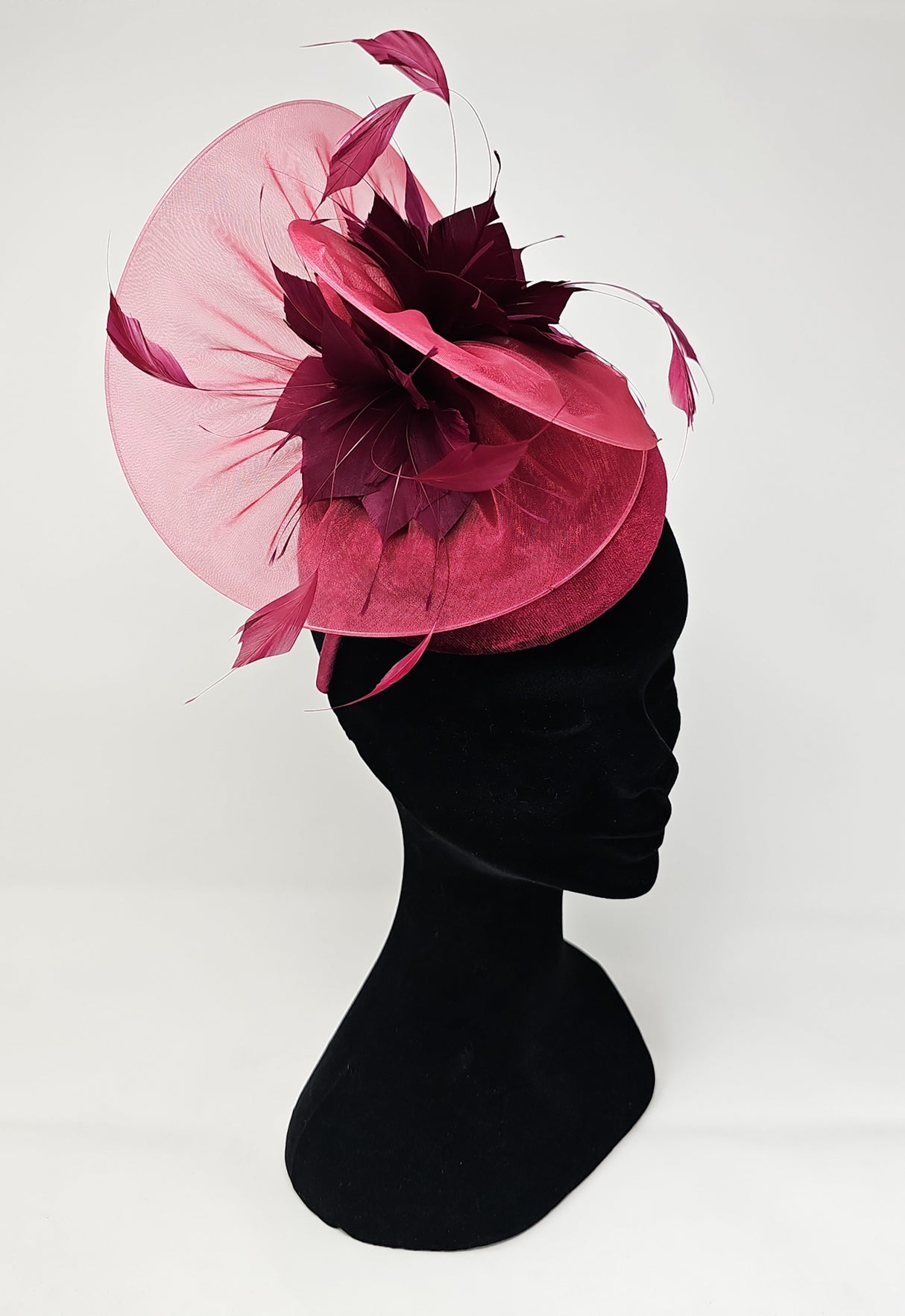 Cherry Red Organza & Velvet Hairband Fascinator