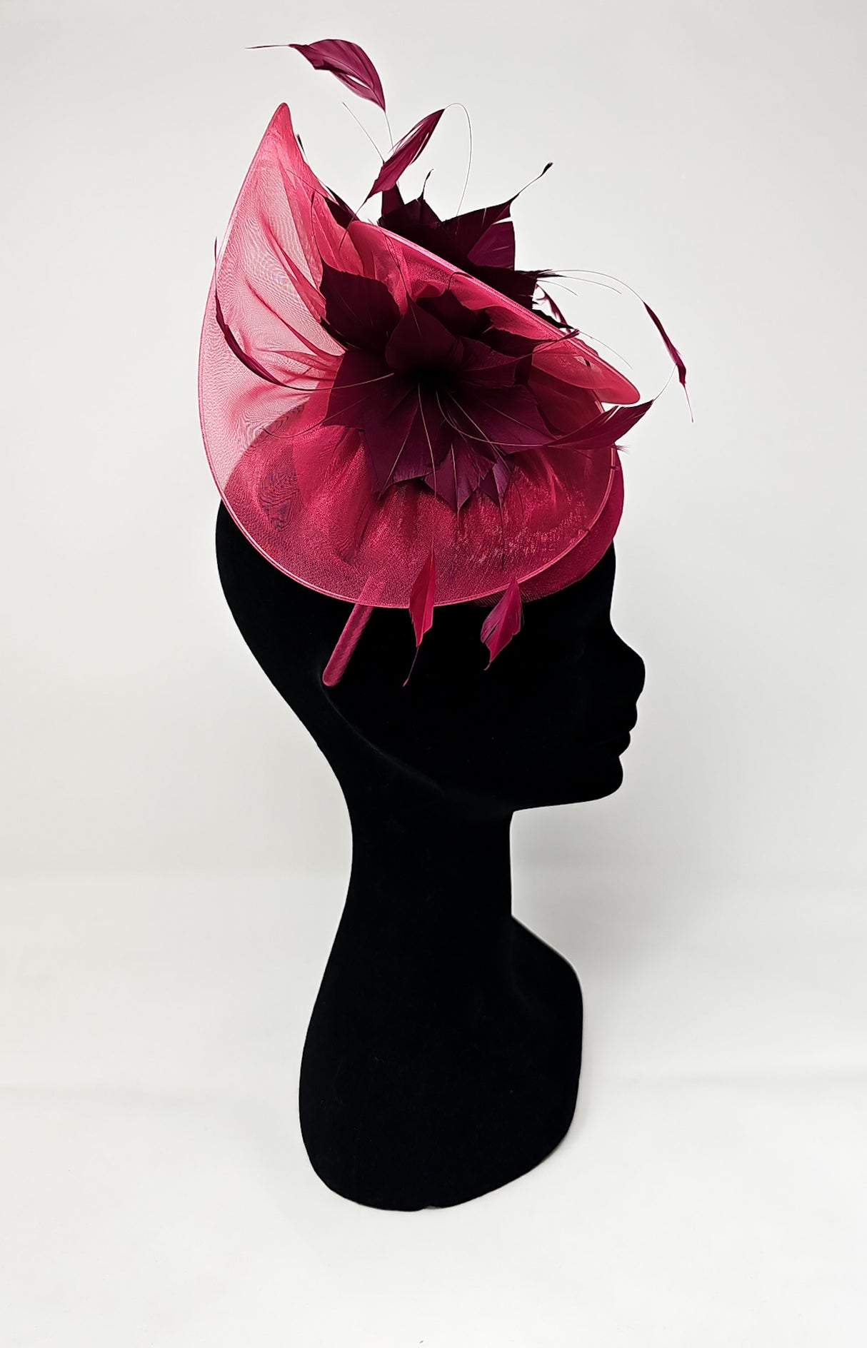 Cherry Red Organza & Velvet Hairband Fascinator