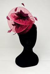 Cherry Red Organza & Velvet Hairband Fascinator