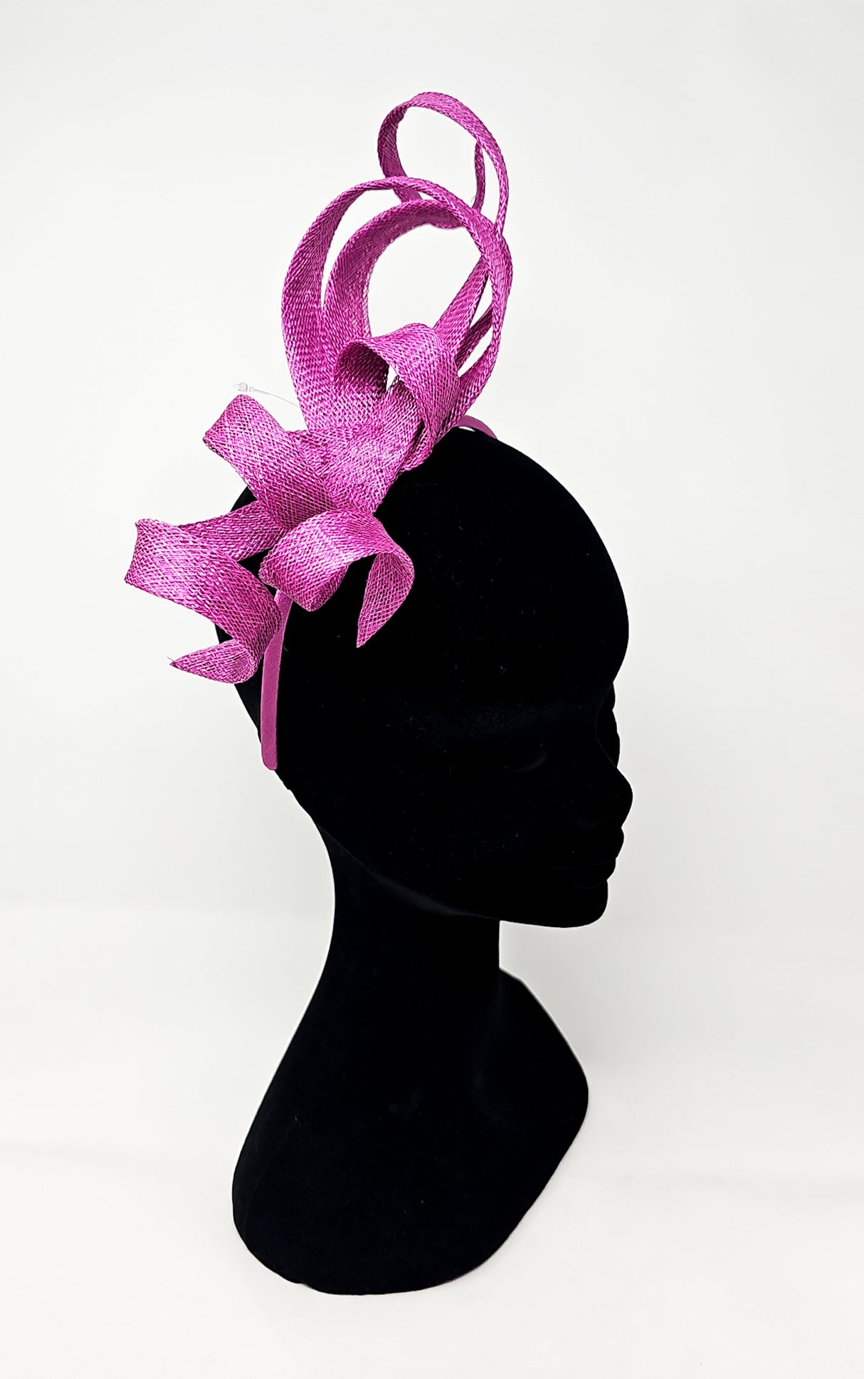 Cerise Spiral Twist Hairband Fascinator