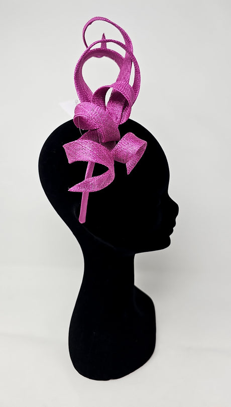 Cerise Spiral Twist Hairband Fascinator