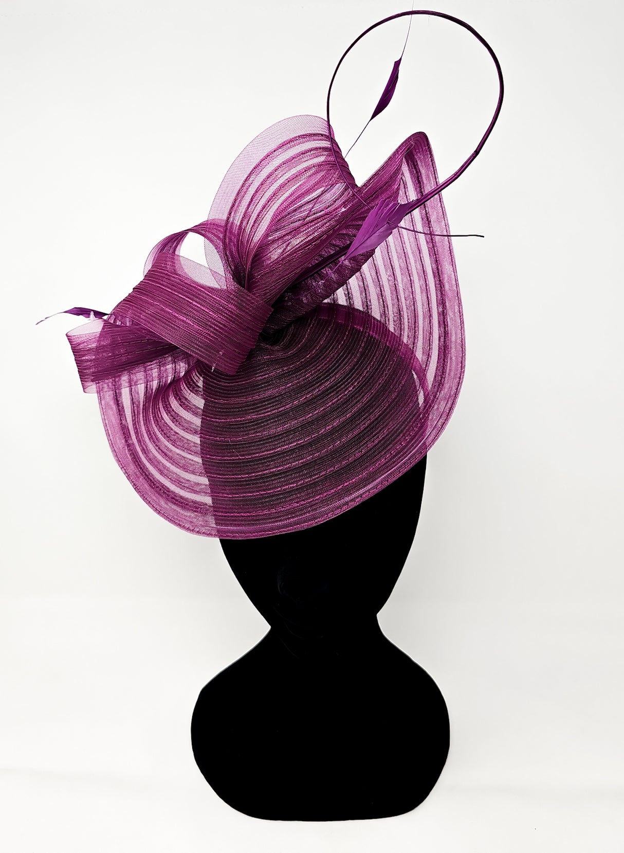 Cerise Layered Looped Fascinator