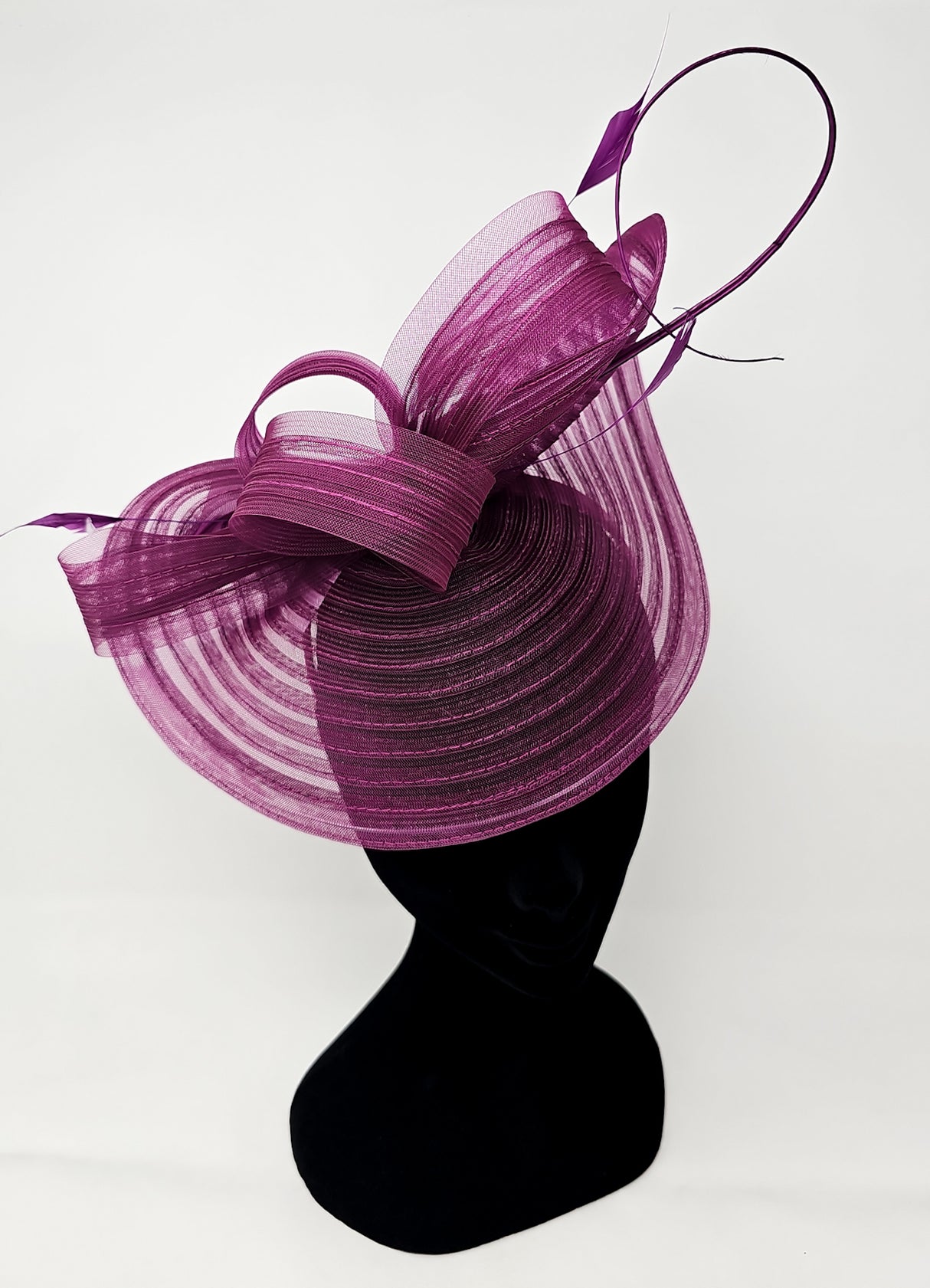 Cerise Layered Looped Fascinator