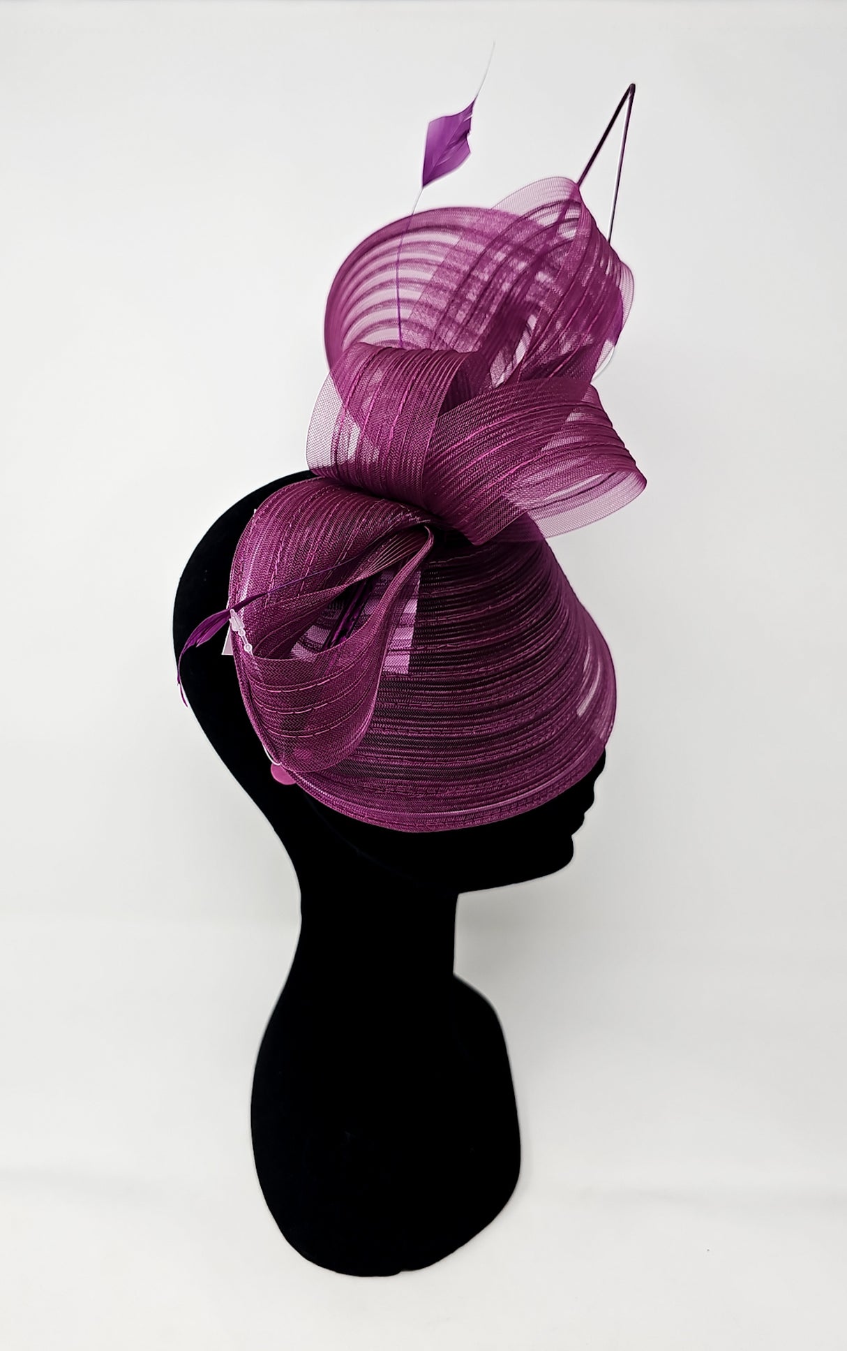 Cerise Layered Looped Fascinator