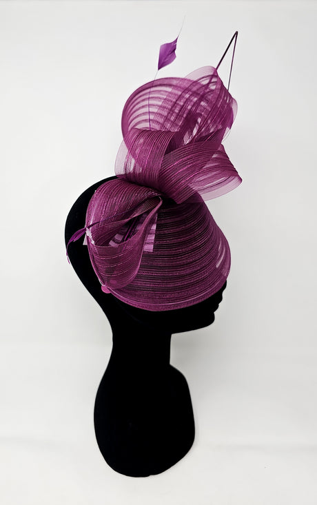 Cerise Layered Looped Fascinator