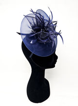 Navy Floral Halo Hairband Fascinator