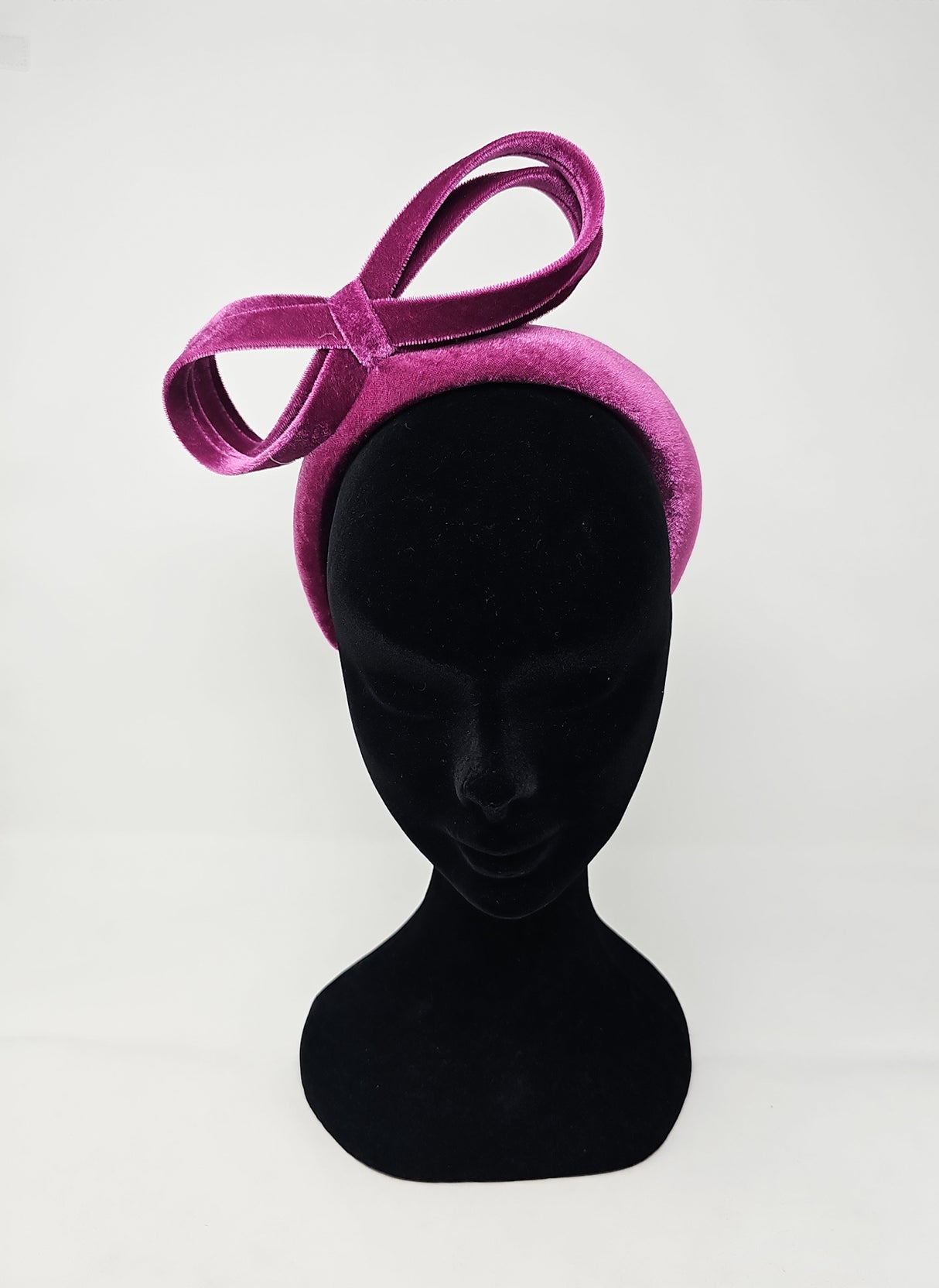 Cerise Velvet Bow Hairband Fascinator