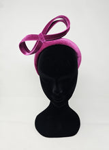 Cerise Velvet Bow Hairband Fascinator