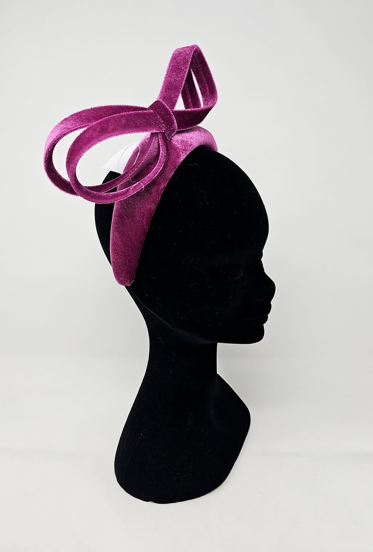 Cerise Velvet Bow Hairband Fascinator