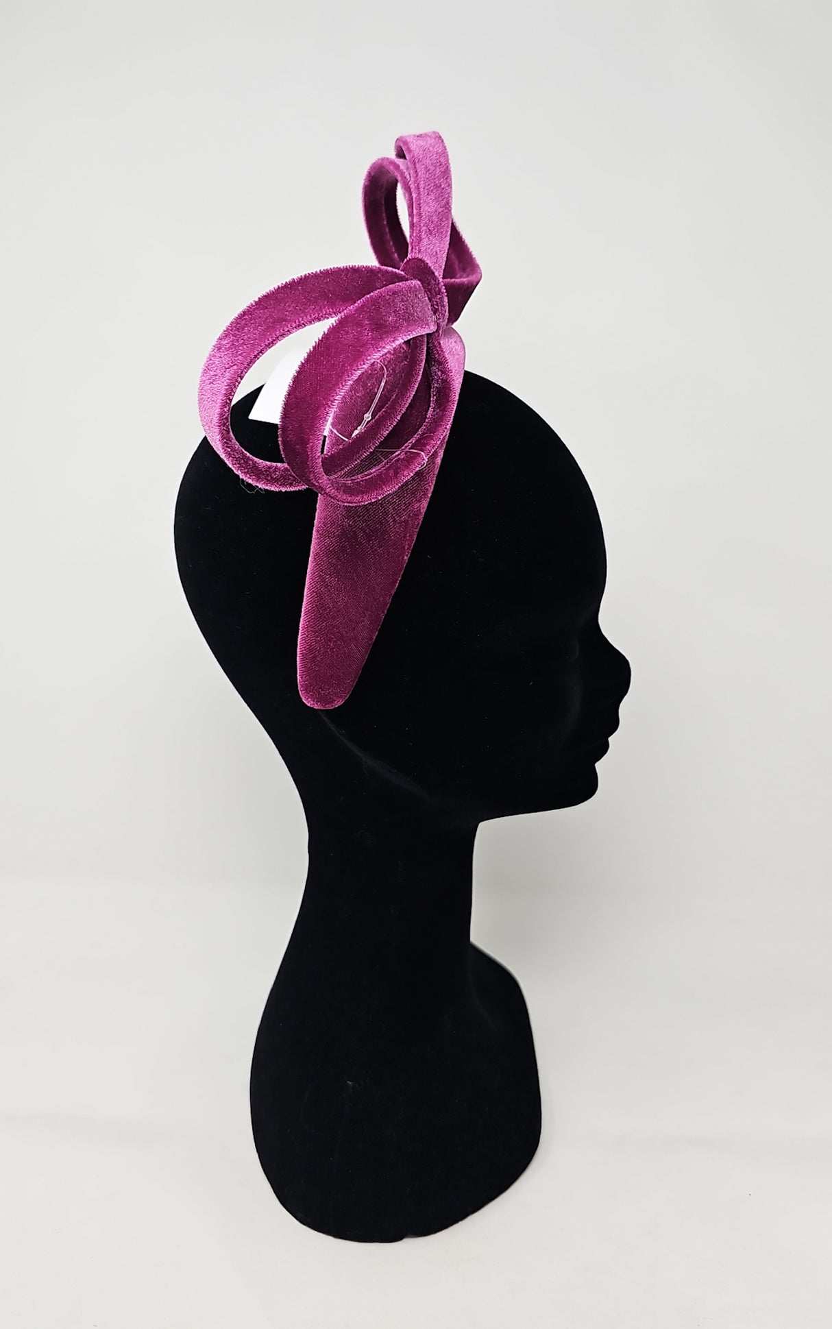 Cerise Velvet Bow Hairband Fascinator