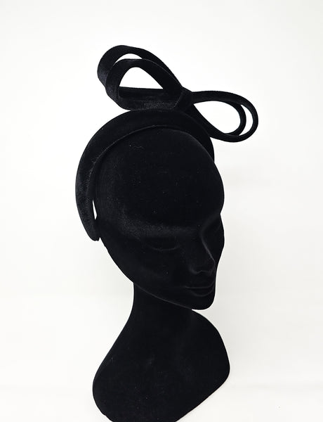 Black Velvet Bow Hairband Fascinator