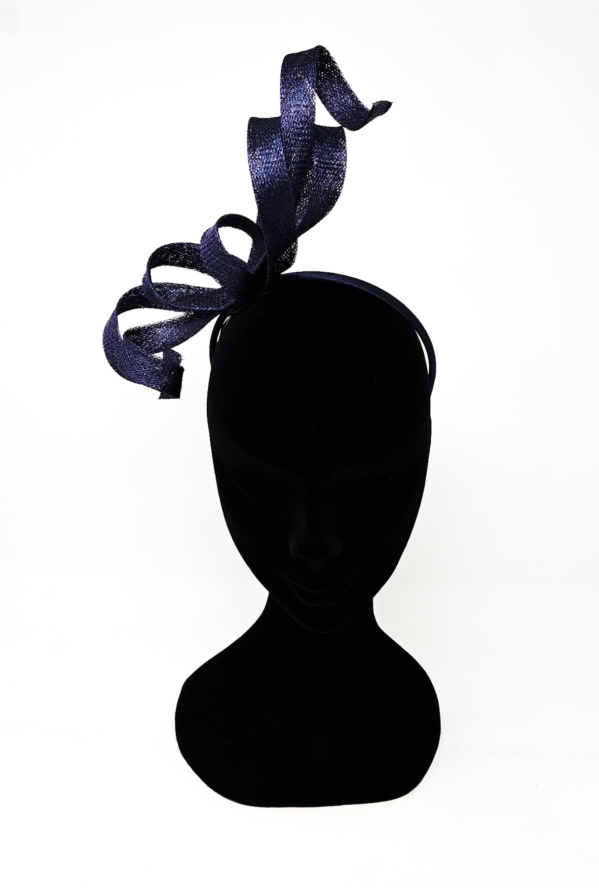 Navy Spiral Twist Hairband Fascinator
