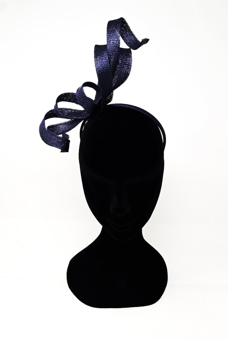 Navy Spiral Twist Hairband Fascinator