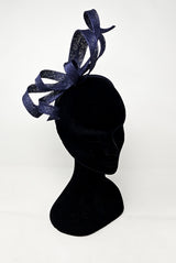 Navy Spiral Twist Hairband Fascinator