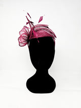 Cherry Sinamay Loop & Feather Hairband Fascinator