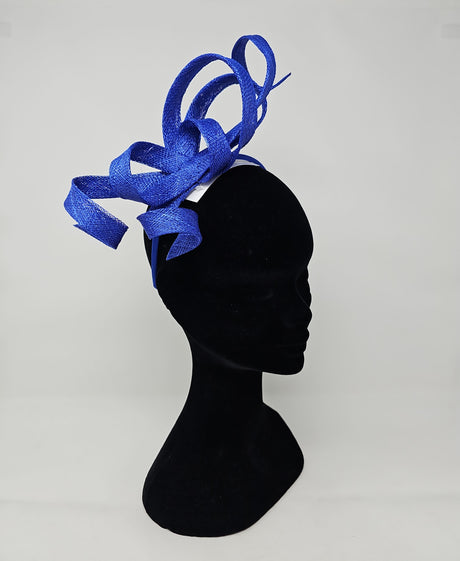 Sapphire Blue Spiral Twist Hairband Fascinator