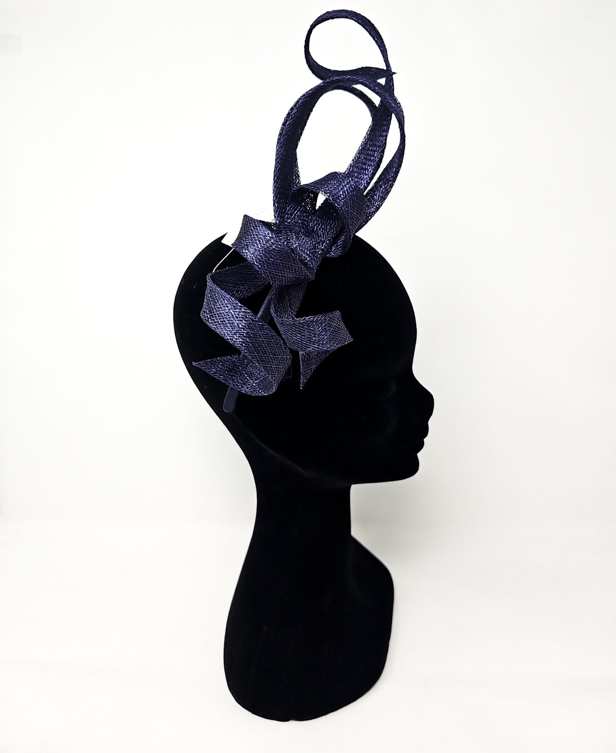 Navy Spiral Twist Hairband Fascinator