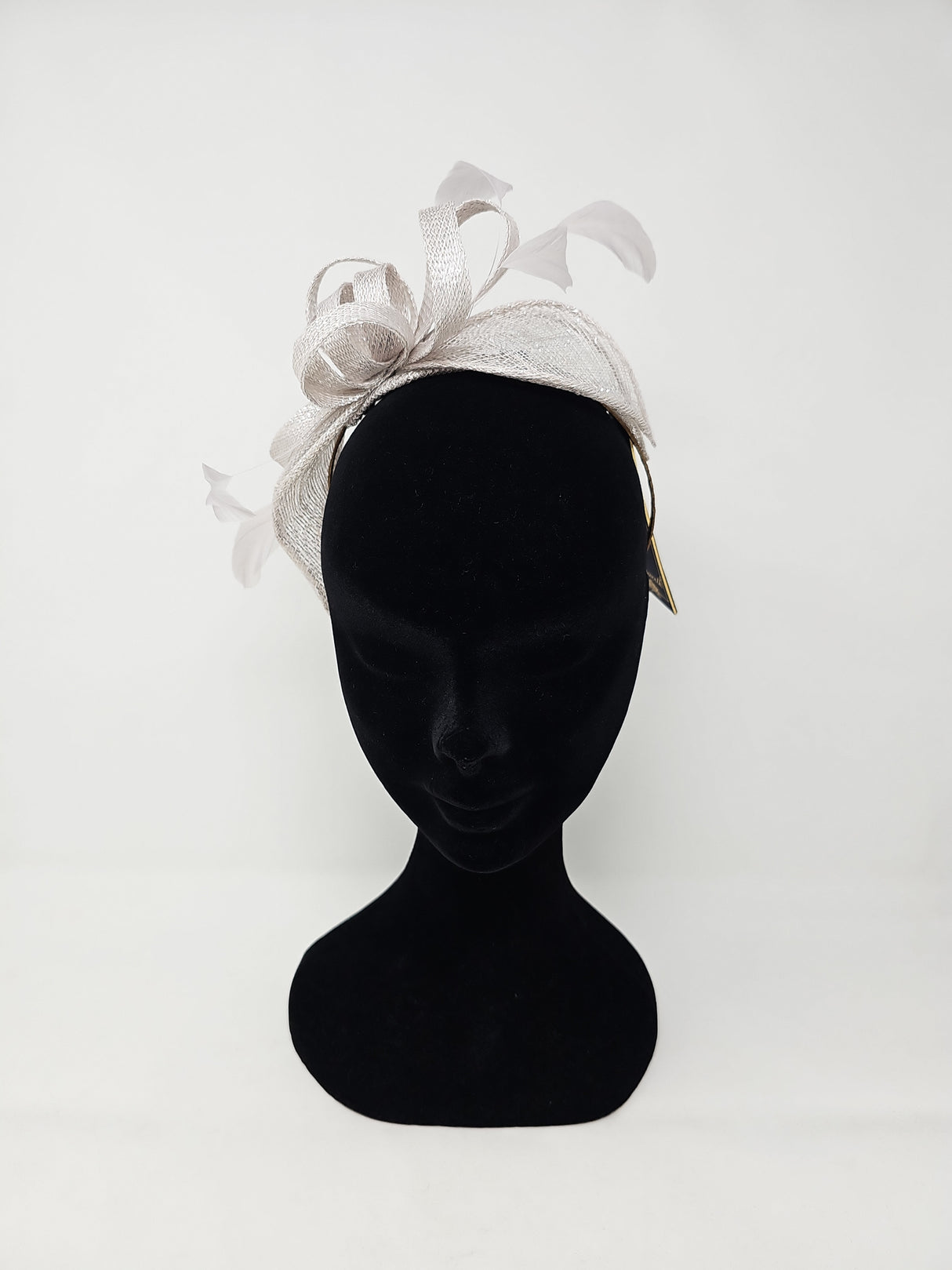 Dove Silver Looped Feather Hairband Fascinator
