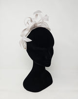 Dove Silver Looped Feather Hairband Fascinator