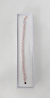 Eternity Cubic Zirconia Rose Gold Heart Bracelet