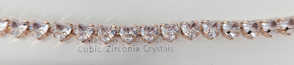 Eternity Cubic Zirconia Rose Gold Heart Bracelet