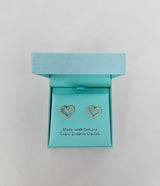 Eternity Heart Gold Crystal Stud Earrings