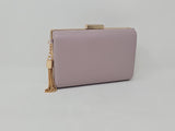 Pale Mauve & Gold Box Clutch Bag
