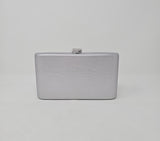 Silver Shimmer Heart Box Clutch Bag