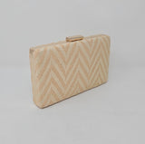 Peach & Nude Chevron Clutch Bag