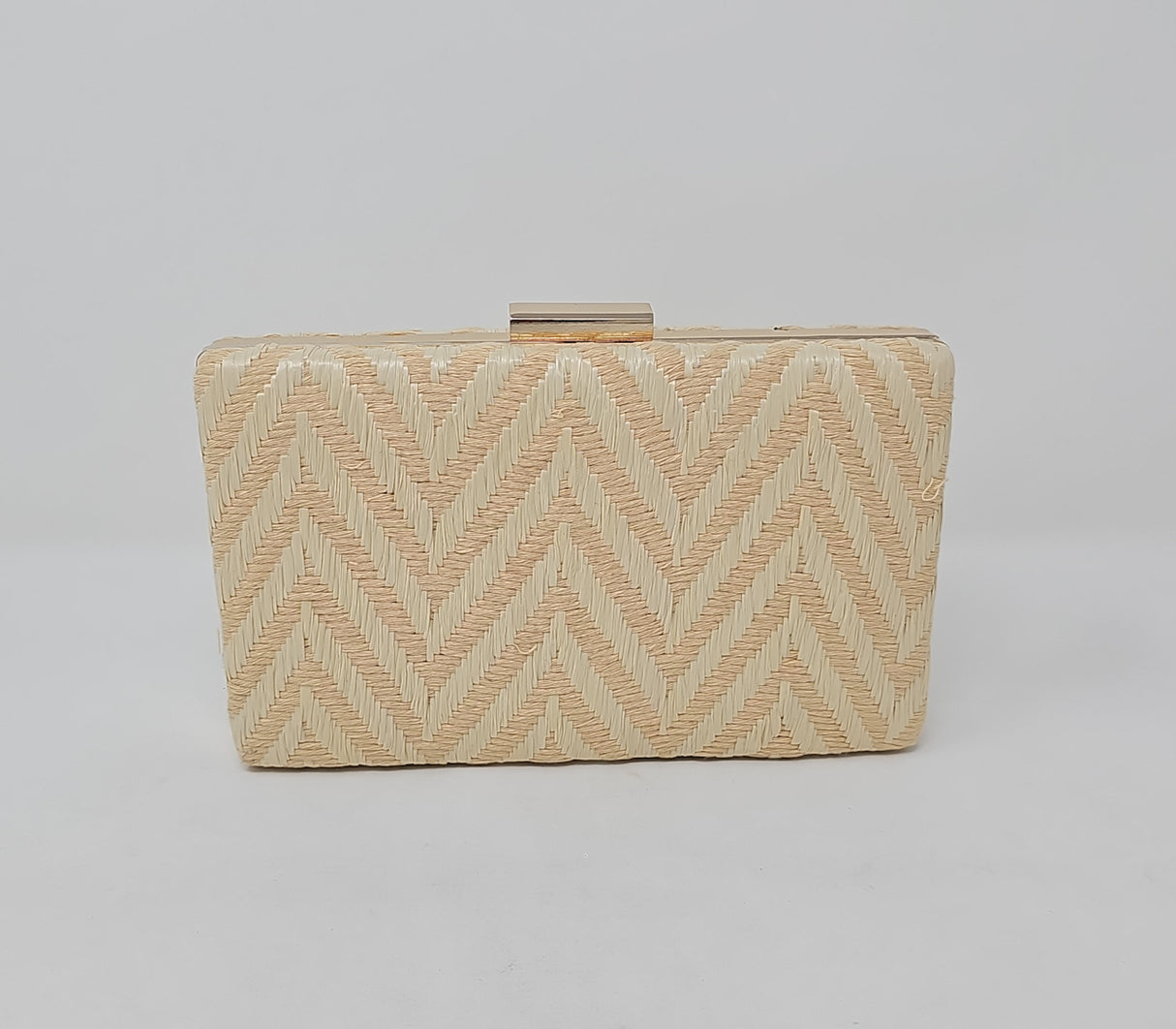 Peach & Nude Chevron Clutch Bag