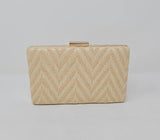Peach & Nude Chevron Clutch Bag