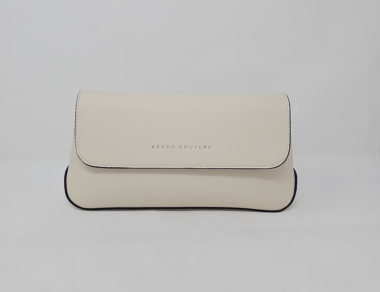 Keddo Cream Matte Oblong Handbag