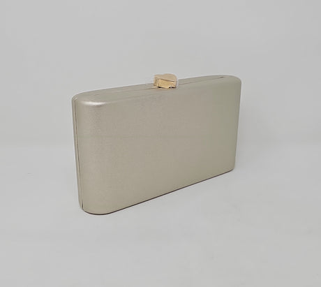 Gold Shimmer Heart Box Clutch Bag