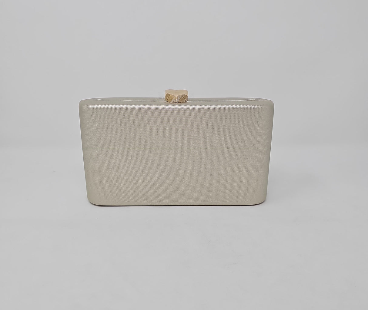 Gold Shimmer Heart Box Clutch Bag