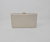 Gold Shimmer Heart Box Clutch Bag