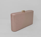 Rose Gold Shimmer Heart Box Clutch Bag