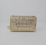 Gold Sequin Glitter Clutch Bag
