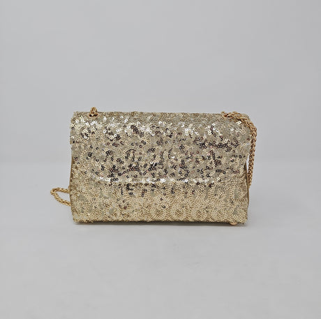 Gold Sequin Glitter Clutch Bag