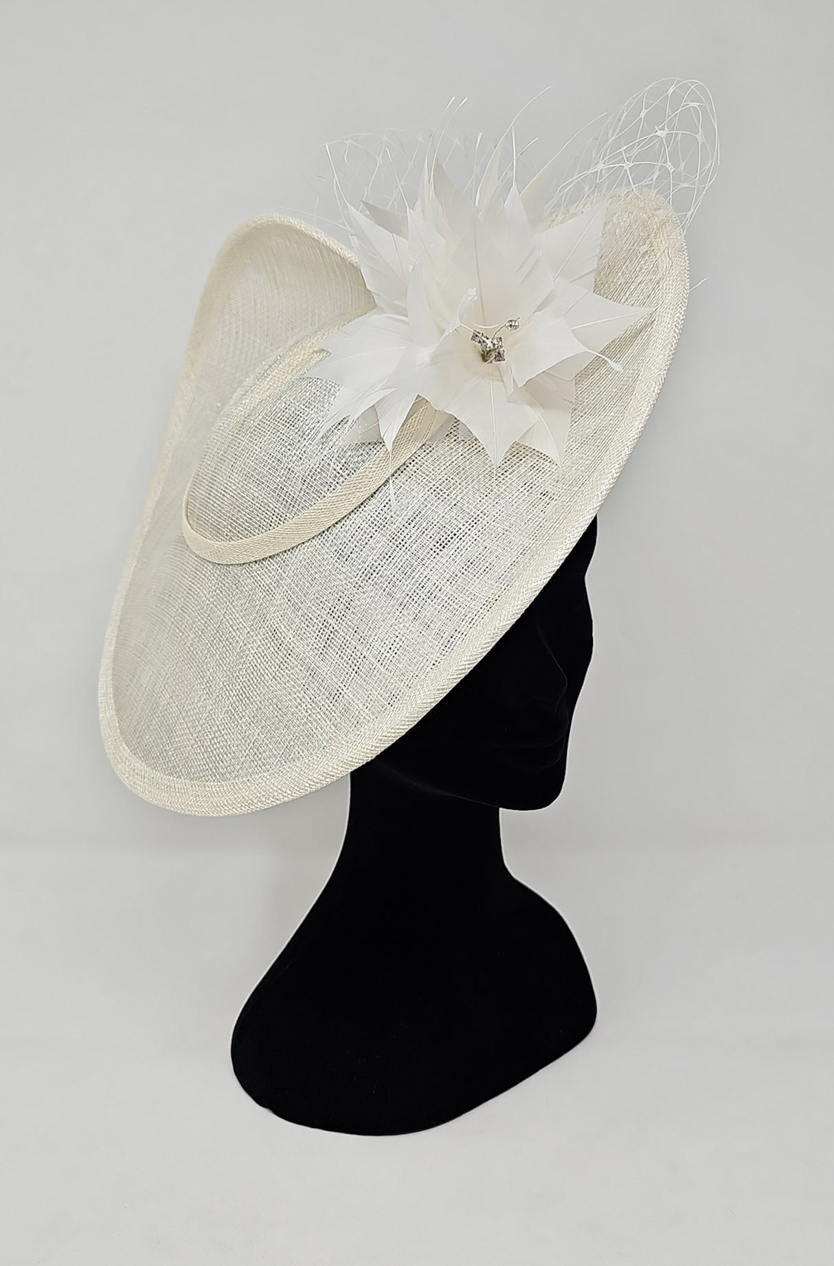 Metallic Ivory Disc Floral Hairband Fascinator