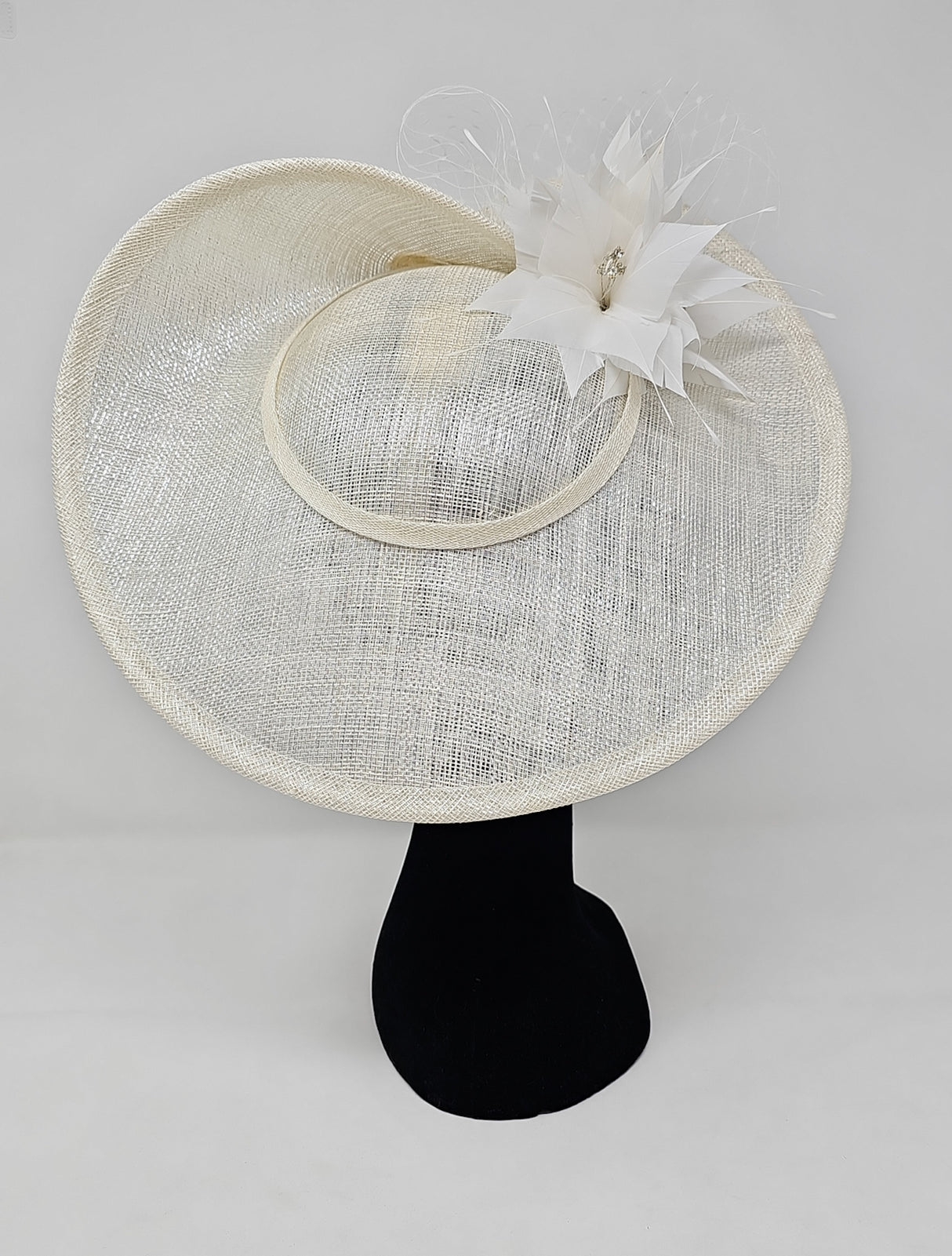 Metallic Ivory Disc Floral Hairband Fascinator