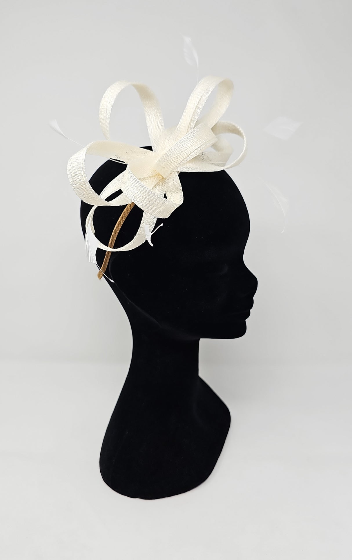 Ivory Looped Feather Hairband Fascinator